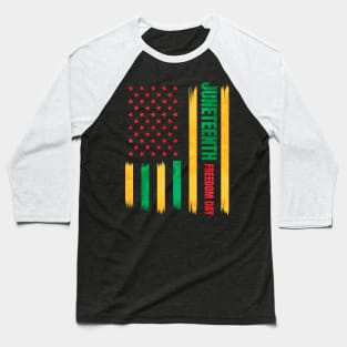 African Colors American Flag Freedom Day Juneteenth Baseball T-Shirt